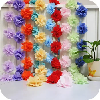 5Yards/Daudz 6.5 cm Platums Mežģīņu Lenti Multicolor Ziedi DIY Apģērba Apdares Mežģīnes Apdari Audumu, Šūšanas Piederumi