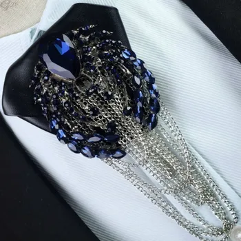 2GAB Vīriešu kaklasaiti Priekšgala Metāla Dimanta Pušķis korejas Līgavainis formālu Kleita, aksesuāri, kāzu dod priekšroku dāvanu draugs