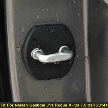 Iekšējo Durvju slēdzenes Aizsargs Vāciņš Melns, 4GAB Priekš Nissan Qashqai J11 Negodīgi X-trail X trail 2014. - 2020. gadam Plastmasas Interjera Pielāgošanas Komplekts