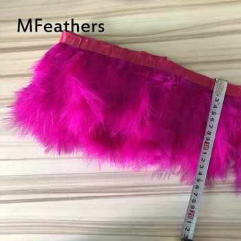 MFeathers 10Meters/daudz Krāsoti karstā rozā Marabou turcija apdares 6-8inch platums diy modes spalvu bārkstis apgriešana, kāzu rotā