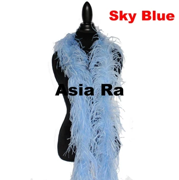 Bezmaksas piegāde 2ply strausa spalvu boa 10meter debesis zilas strausu spalvu bārkstis pūkains&Beautyful Spalvu boa 22 krāsas