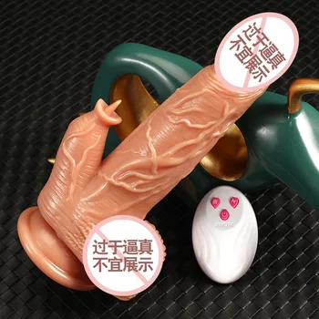 Sieviešu masturbator mēles laiza simulācijas dzimumlocekļa teleskopiskie šūpoles apkures vibrators pieaugušo seksa rotaļlietas