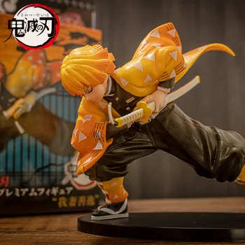 Kimetsu nav Yaiba Attēls 16cm Agatsuma Zenitsu Statuetes Tanjirou Nezuko anime Demon Slayer rīcības Attēls Karavīrs PVC Modelis Rotaļlietas