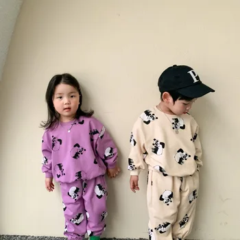 2gab Bērnu Apģērbu Komplekts 2022 Jaunā Pavasara Bērnu Multiplikācijas filmu Top+Bikses Tērpiem Toddler Zēns Meitene Krekls Bērnu Ikdienas Hoodies Uzvalks