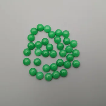 50gab/partiju Modes Augstas Kvalitātes Dabīgā Akmens Zaļā Agates Apaļu KABĪNI CABOCHON 6mm Pērles, lai Padarītu Rotaslietas, Aksesuāri