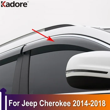 Jeep Cherokee 2014 2015 2016 2017 2018 Auto Stiklu Sejsegu Durvju Lietus, Saules Vairoga Sānu Logi Vāciņš Melns, Auto Piederumi