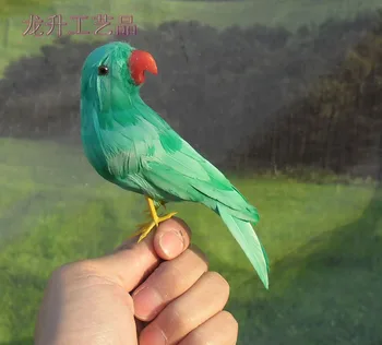 gudrs nelielu simulācijas rotaļlieta papagailis, polietilēna & kažokādas zaļā papagailis modelis dāvanu par 14cm 1942