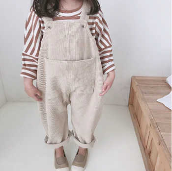 2019. gada Pavasarī korejiešu stilā, baby meiteņu velveta brīvs (dungriņi) cute kids gadījuma visu maču zeķu bikses, krūšautlenču bikses