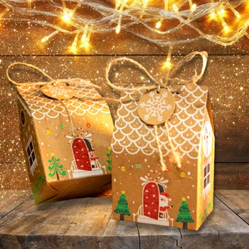24Pcs Ziemassvētku Multfilmas Dzīvnieku Kraft Iepakojuma Maisiņi Ārstēt Somas Konfektes Soma Numuru 1to 24 Kāzu svinības, Jaunais Gads dod priekšroku Piegādēm