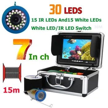 7 Collu Monitors, 15M 1000TVL Fish Finder Zemūdens Zvejai, Video Kamera 30pcs Led Ūdensizturīgs Fish Finder CMOS Sensors