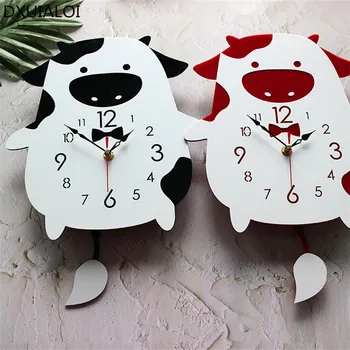 Karikatūra šūpoles sienas pulkstenis mūsdienu mājas apdare pulksteņi Radošo dzīvnieku svārsta pulksteni bērnu istabas apdare