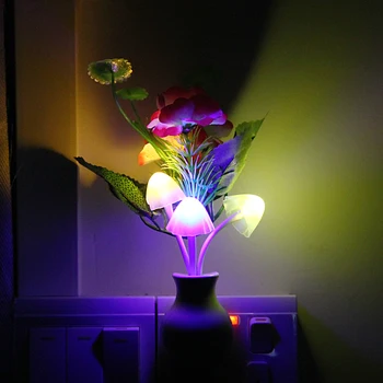 Sensors Nakts Gaisma Plūmju Ziedu, Ziedu, LED Lampas, ASV Plug 220V Romantiska Mājas Dekoru