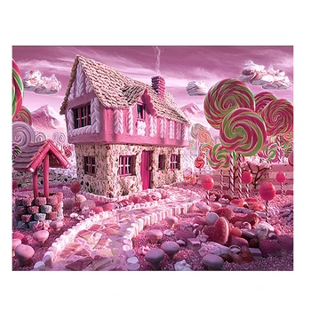 5D DIY Dimanta Glezniecības Ainavas Candy house Cross Stitch 40x30 Modeļus Pilna Urbt Sveķu Dimanta Krāsošana komplekti Izšūšanai