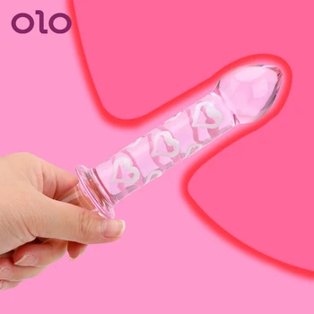 OLO Anālais Plug Klitora Stimulācija, Stikla, Kristāla, G-Spot Dildo Seksa Produkti Sirdi Rozā Anālās Seksa Rotaļlietas Sievietēm
