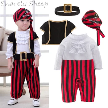 Baby Boy Photoshoot Drēbes, Zīdaiņu Foto Aksesuārus, Bērnu Puses Cosplay Pirātu Kapteinis Cepure+Drēbes Ģimenes fotoshooting Kostīms