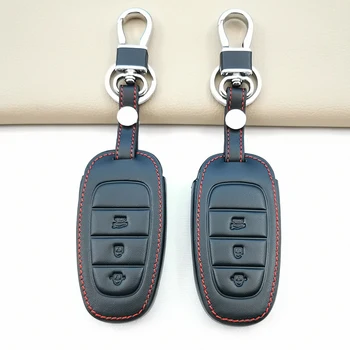 Jaunā Stila Ādas Automašīnas Atslēga Vāciņu Seifa Par Hyundai Sonata Tucson NX4 Santa Fe 2020 2021 2022 Gadījumā Fob Tālvadības Turētājs Keychain