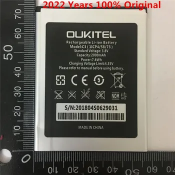 100% Oriģināls Augstas Kvalitātes Jaunu 2000mAh Par Oukitel C3 akumulatoru Oukitel C3 tālruņa Akumulatora +izsekošanas numuru