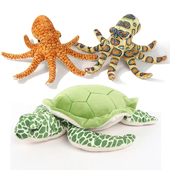 1Pc 30CM Simulācijas Astoņkāji, Jūras Bruņurupuču Plīša Rotaļlietas Mīkstu Pildījumu Dzīvnieku Jūras Dzīvi Lelles Radošās Ziemassvētku Dāvanu Bērniem Bērniem