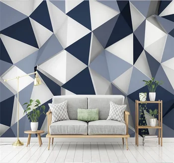 XUE SU Custom tapetes, sienas 3D-8D mūsdienu minimālisma radošo ģeometriskas trīsdimensiju TV dīvāna, gultas fona sienas