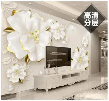 Pielāgotus foto tapetes, 3d walll sienas tapetes 3D gofrēts rožu ziedu rotas, TV fona sienas papīri mājas apdare