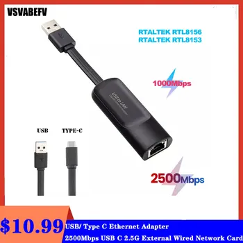 Gigabita Vadu Adapteri USB 3.0 /Type-c RJ45 Ethernet Vadu Adapteri USB, lai RJ45 Converter Ethernet Lan Adapteri centrs PC/Lapto