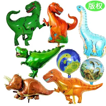 5gab Atdzist Dinozauru Motīvu Puse, Folija Baloni, Zēns Dzīvnieku Bērniem Dinozauru Dzimšanas diena Meža Skola Partijas Apdare Baloni diy