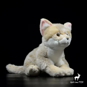 Jauki Rotaļlietas, Mīkstās Reti Smilšu Kāpu Kaķu Lelles Reālajā Dzīvē Plīša Modeli Klāt Savvaļas Dzīvniekiem, Kas Pildīti Rotaļlietu Veikalos