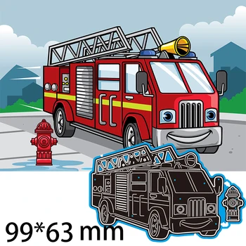 Griešanas Mirst Fire Truck DIY Lūžņi Rezervācijas Foto Albums ar Spiešanu Papīra Kartēm 99*63mm
