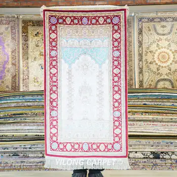 61x107cm turku Zīda Paklāju Zilu Roku darbs Izsmalcinātu Austrumu Lūgšanu Paklāji (ZQG209A)