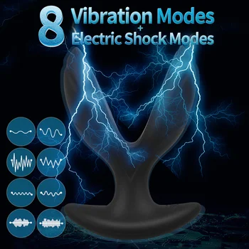 8 Ātrumiem Paplašināma Anālais Vibrators Butt Plug Expander Ūdensizturīgs Prostatas G-spot Vibrācijas Elektriskās strāvas Triecienu Massager Pieaugušo Seksa Rotaļlietas