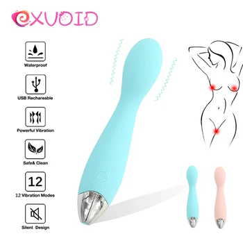 EXVOID Spēcīgs Vibrators, Dildo Seksa Rotaļlietas Sievietēm Maksts Clit Stimulēt Silikona 10 Ātrumu, G-spot Massager AV Stick