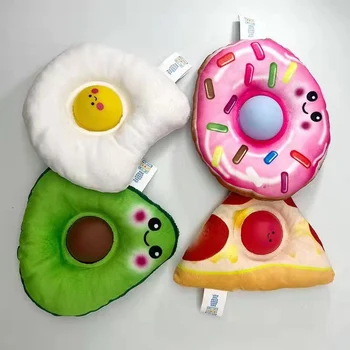 Plīša Burbulis Mūzikas Kawaii Anime Push Plīša Aukstā Aizsardzības Šķipsnu Mūzikas Donut Avokado Ceptu Olu Pica Dekompresijas Rotaļlieta Dāvana