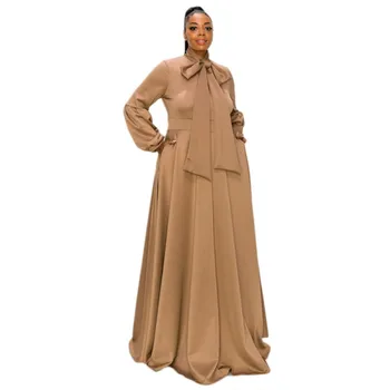 Sen Maxi Āfrikas Kleitas Sievietēm Elegants Puse Vakara Kleita Abaya Kabatas Rāvējslēdzēju Boubou Āfrikas Apģērbu Rudens Ziemas XL 5XL