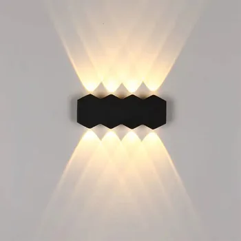 Mūsdienu black LED sienas apgaismojuma armatūra, piemērots guļamistabas gultas dzīvojamā istaba studiju koridora dārza apgaismojums ūdensnecaurlaidīgs aluminul