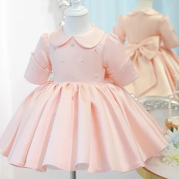 Eiropas Amerikāņu retro tiesa, bērnu apģērbi bērnu Satīna kāzu kleita Fāzēm Princese Kleita Meitenes Pusi Kleita Meiteņu kostīms
