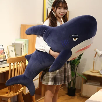 65-105cm Milzu Simulācijas Haizivs Plīša Rotaļlietas Dīvāna Spilvenu Mīkstu Pildījumu Jūras Dzīvnieki Spilvens Bērniem, Lelles Meitenēm, Zēniem, Dzimšanas diena Dāvanas