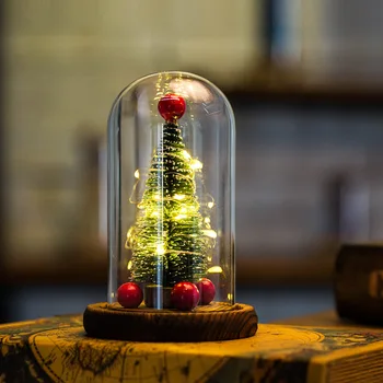 Mūžīgo Ziemassvētku Eglīte LED Gaismas Skaistumu Zvērs, Stikla Vāks Mājas Dekoru Sv Jaunā Gada Dāvanu
