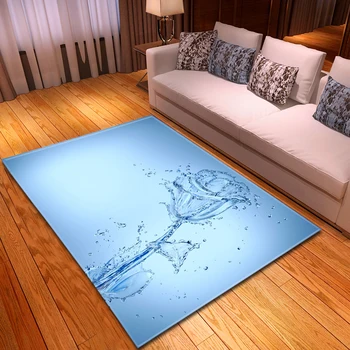 Moderna Viesistaba, Dīvāns Paklāji 3D Digitālā Druka Ziedi, Guļamistabas Gultas Jomā Paklājs Mīksts Flaneļa Anti-slip Modes Dzīvojamās Istabas Paklāja