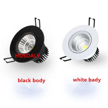 Balta melna COB LED projektoru griestu lampa AC85-265V 5W 7W 9W 10W 12W apaļa led panelis gaismas alumīnija padziļinājumā Aptumšojami 110v, 220V