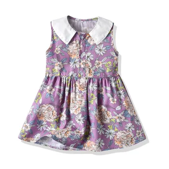 Meitenes Bez Piedurknēm, Ziedu Kleitu Puķu Meitene Kleitas Toddler Girl Vasaras Apģērbs Korejas Zīdaiņu Apģērbu
