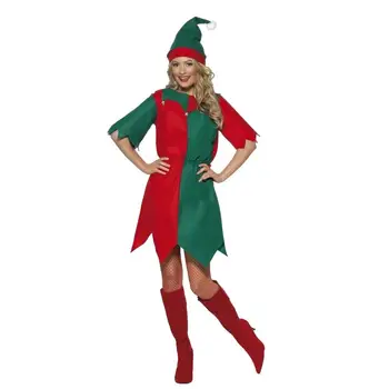 Sievietēm Ziemassvētku Tērpi Elf Apģērbs Halloween Kostīms Pieaugušajiem Zaļā Ziemassvētku Elf Apģērbu Cosplay Pieaugušām Sievietēm Ziemsvētki Puse Uzvalks