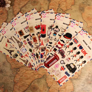 DIY Foto Albums Scrapbooking Britu Stila Ielīmējiet Veidu PVC Uzlīmes Apdare Amatniecības Uzlīmes Izlases Piegādes