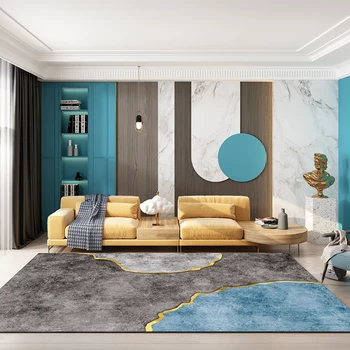 Jaunais Ķīnas mūsdienu gaismas luksusa paklājs dzīvojamo istabu, mazgāt-bez sadzīves tējas galda sega, dīvāns, plaša teritorija pelēkā guļamistaba mat