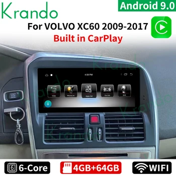 Krando Android 10.0 4G 64G Auto Radio Multimediju Ekrāns, GPS Navi Stereo Volvo XC60 2009. - 2013. gadam Headunit Carplay Kreiso Labo Roku