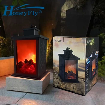 HoneyFly LED Liesmu Efekts Laternu Lampas Simulācijas Kamīnu Liesmu Dinamisku Nakts Gaisma Akumulatora Barošanu, Lai Dzīvojamā Istaba Dekori