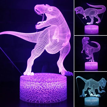 3D LED Nakts Gaismas Lampa Dinozauru Sērija 16 Krāsu 3D Nakts gaisma Tālvadības Galda Lampas Rotaļlietas, Dāvanu, Par kazlēnu, Mājas Dekoru