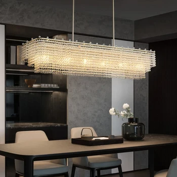 Jaunu kristālu restorāns lustra dzīvojamā istabā bāra dizaineru Long island lampas, LED pušķis lampas