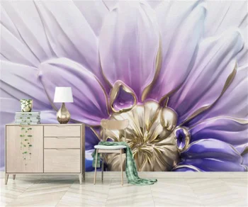 Trīsdimensiju reljefa orhideju TV fona sienu apdare, uzlīmes, custom 3D patvaļīgas lieluma tapetes sienu krāsošana sienas