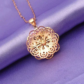 Jaunu 585 Violeta 14K Zelta Pārklājumu Rose Gold Ziedu Kulons Kaklarotas Izsmalcinātu Modes Dāmas Ķīnas Saderināšanās Rotas, Dāvanu