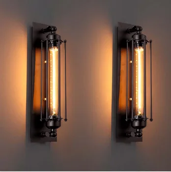 Sienas Lampa Dzelzs Radošās Mākslas Uzstādīts Led Spuldzes Vannas istaba Touch On/off Slēdzis Vintage Metāla 220v Ac